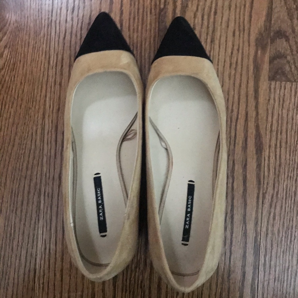 Zara block pointy low heel